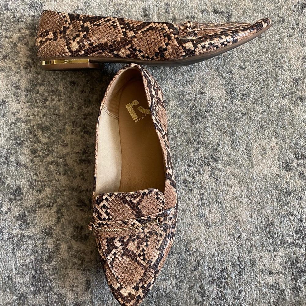 Snake skin ballet flats